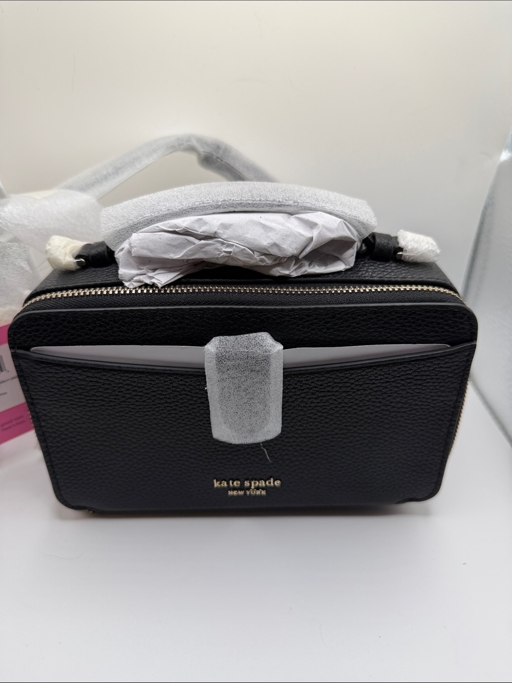kate spade Black Pebbled Leather Top-Handle Crossbody